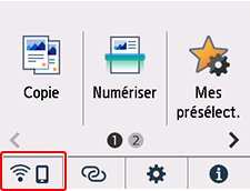 Écran ACCUEIL : sélection de réseau